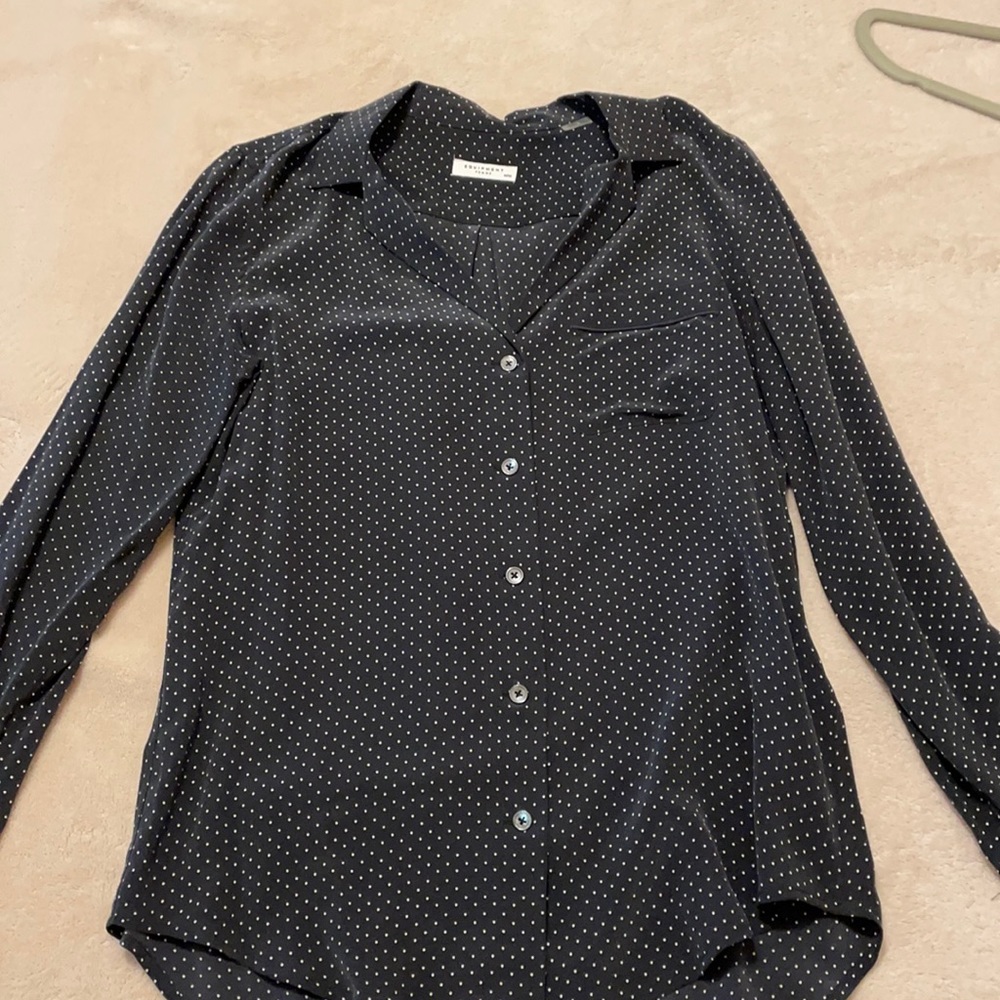 Polka dot Equipment Long Sleeve 100% silk